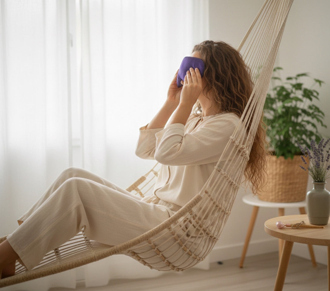 Coussin relaxant pour les yeux en soie - Eye Pillow Lavande & Cassia : Nuit calme