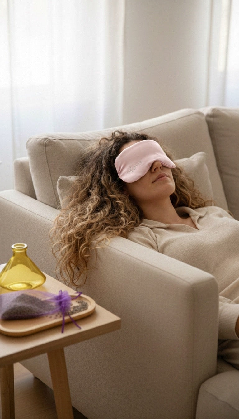 Coussin relaxant pour les yeux en soie - Eye Pillow Lavande & Cassia : Douce Aurore
