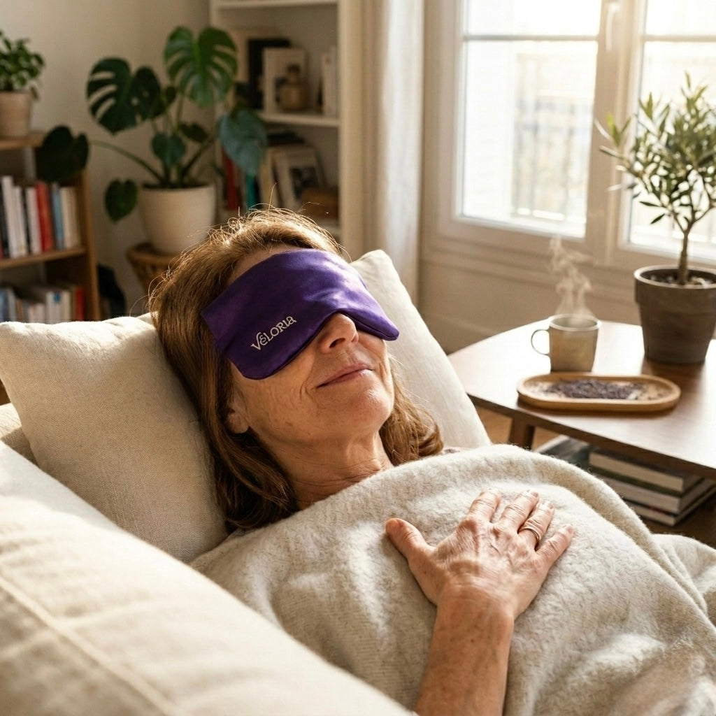 Coussin relaxant pour les yeux en soie - Eye Pillow Lavande & Cassia : Nuit calme