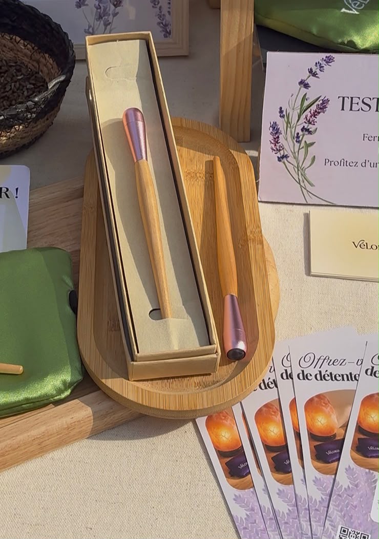 Roller visage en pierre naturelle et bois bambou– Massage visage relaxant