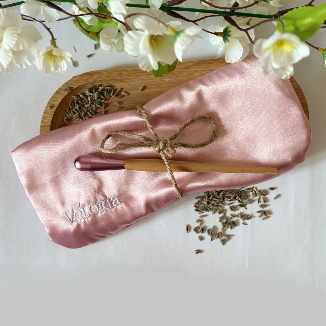 Coffret bien-être visage – Coussin yeux & Roller massage – Douce aurore