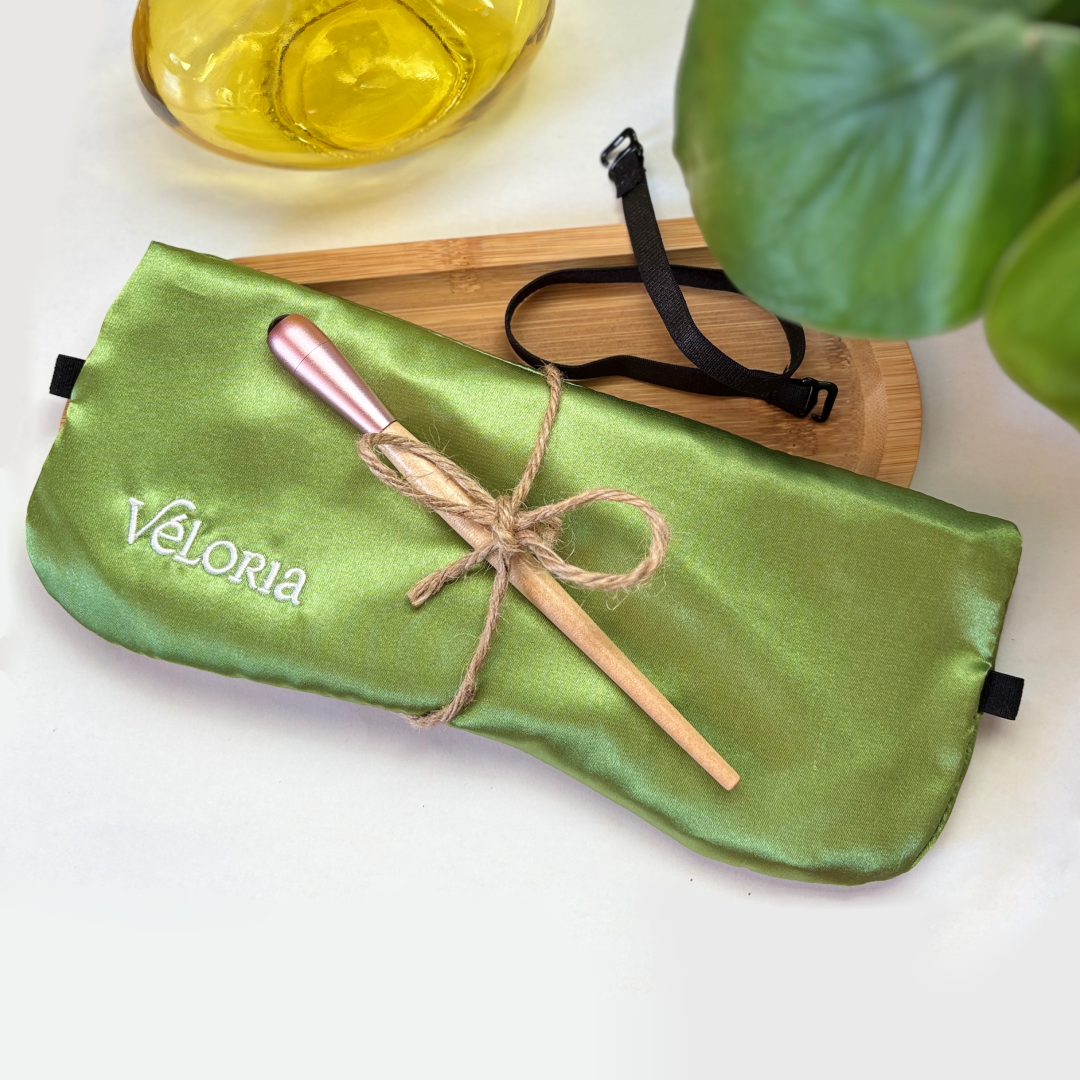 Coffret bien-être visage – Coussin yeux & Roller massage – Souffle de Nature